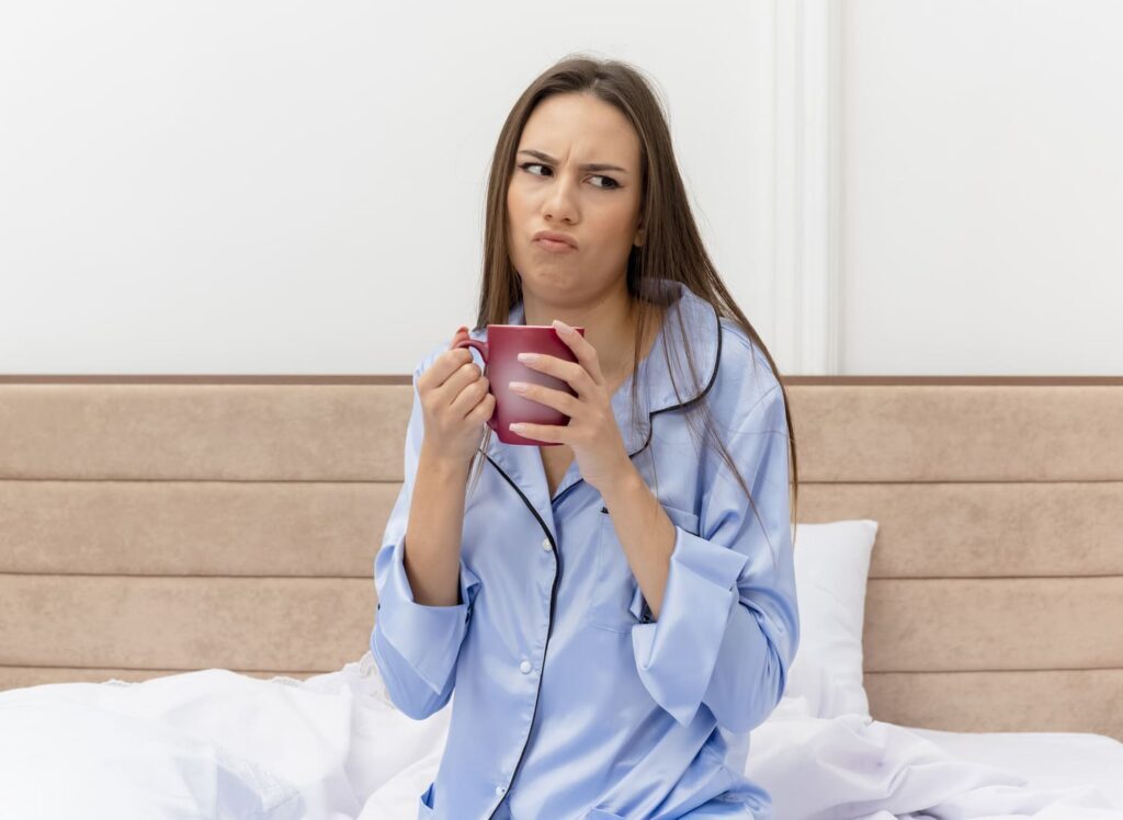 beautiful-woman-blue-pajamas