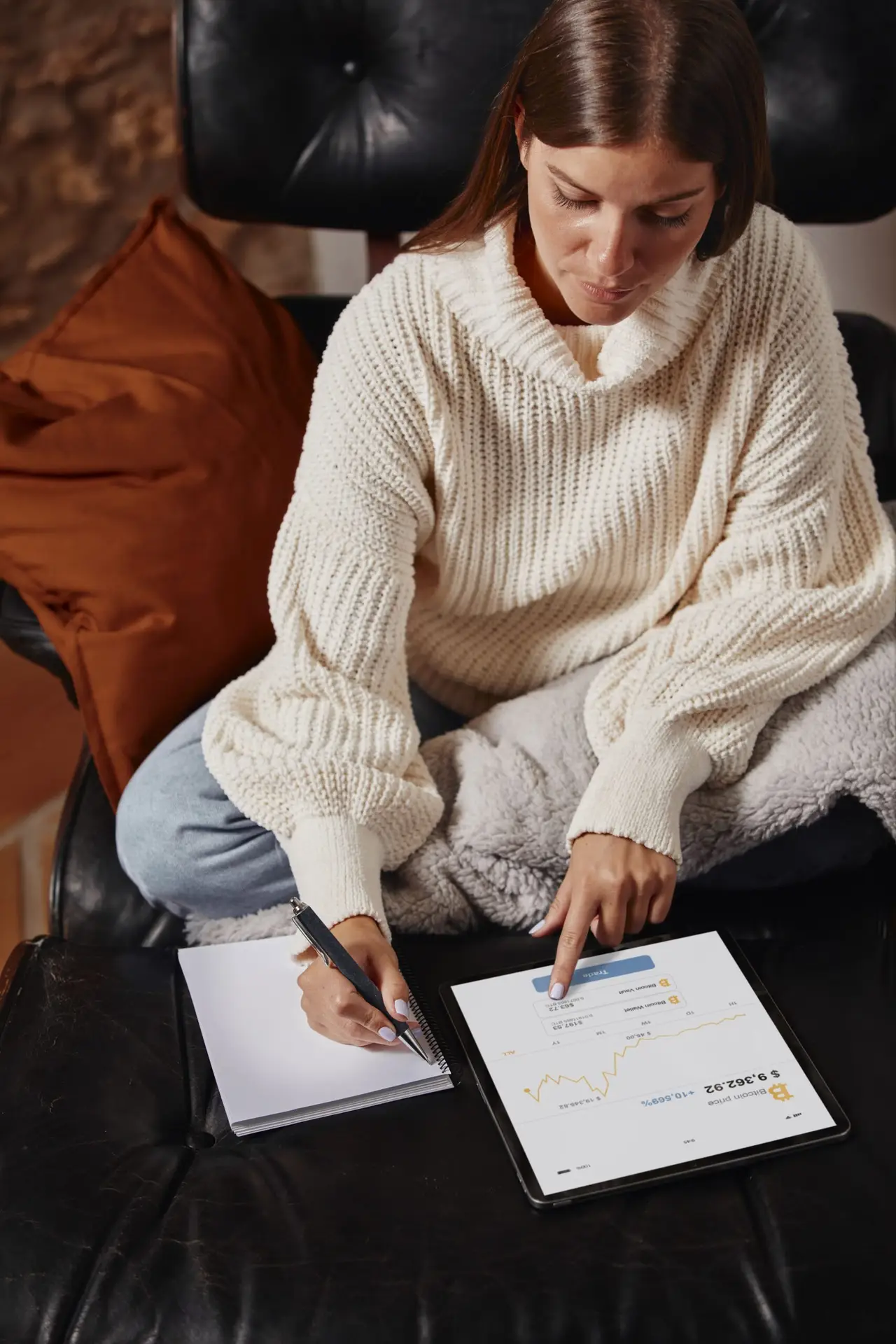 young woman working from home scaled