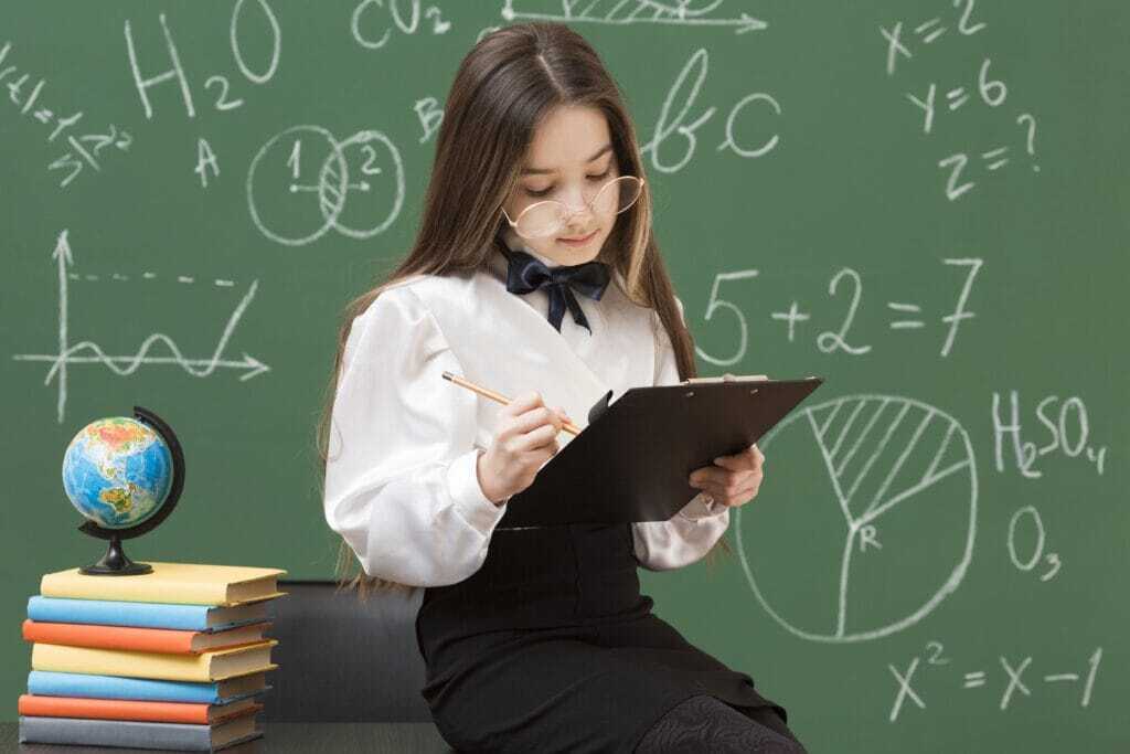 cute-young-girl-writing-clipboard